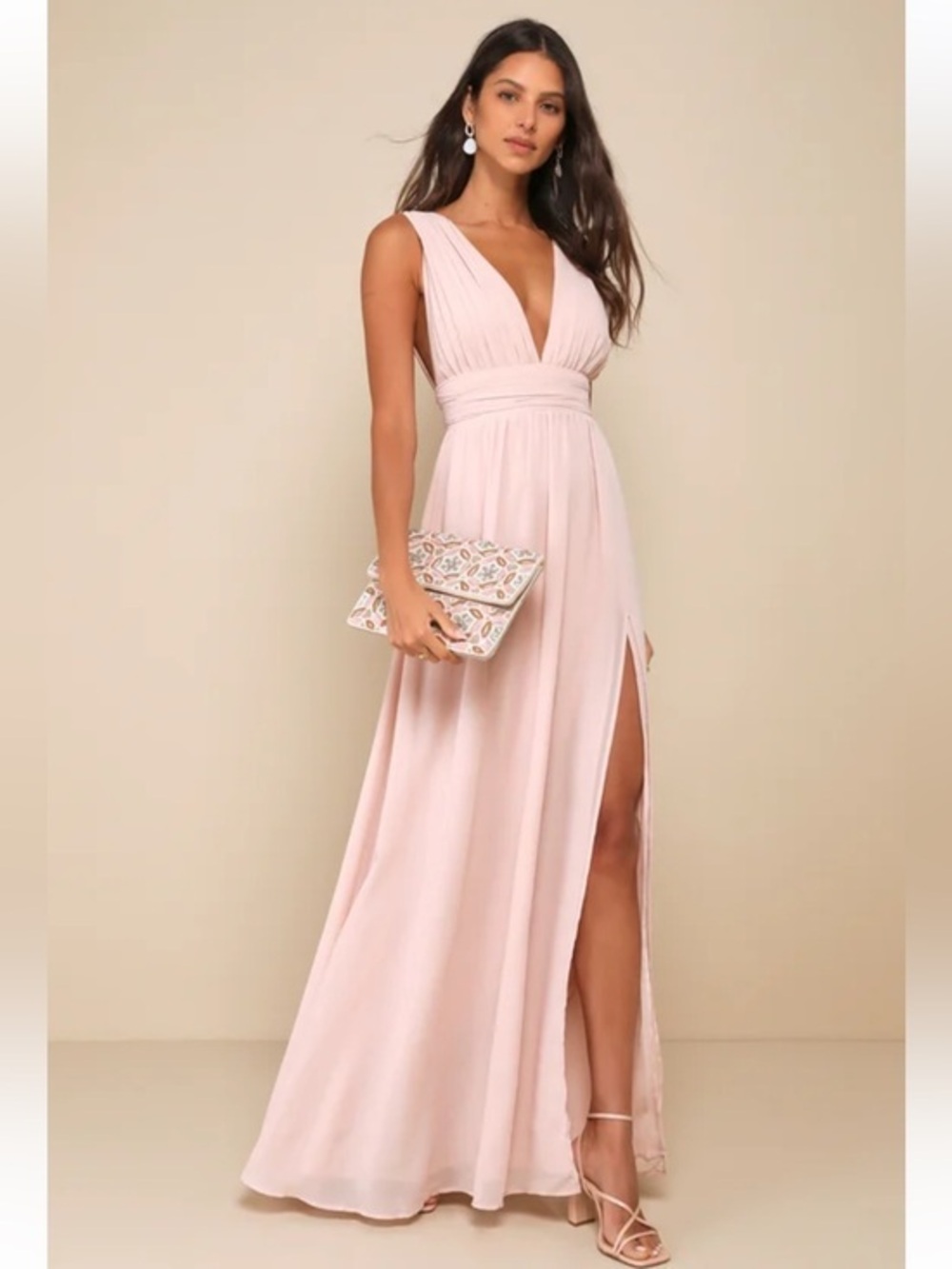 NWT Lulus Heavenly Hues Blush Maxi Dress